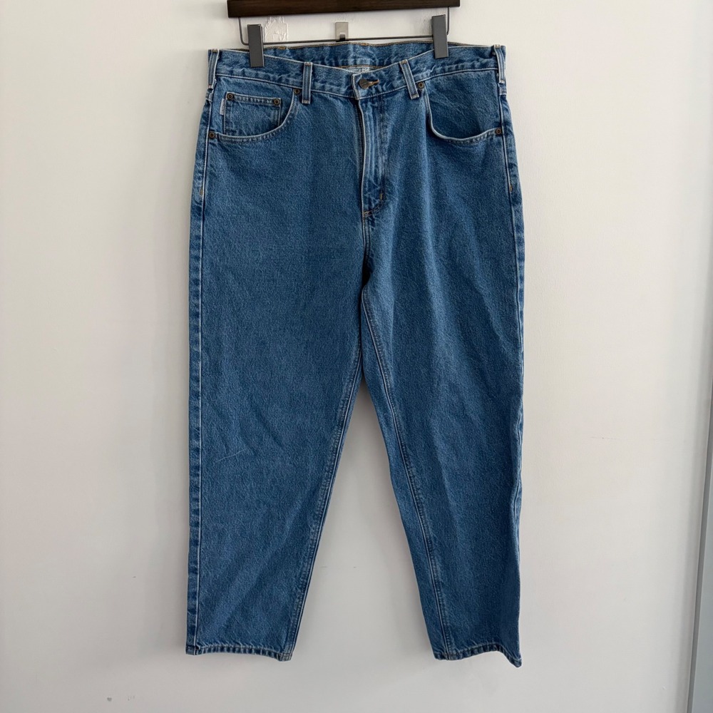 Carhartt B17 DST Relaxed Fit Tapered Leg Jeans Blue 38x30 Mens Denim